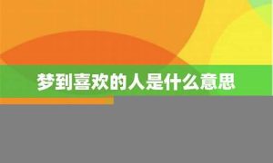 梦到喜欢的人是什么意思(做梦梦到喜欢的人是什么意思)-命理之家